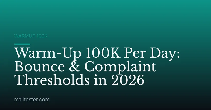 Warm-Up 100K Per Day: Bounce & Complaint Thresholds in 2026