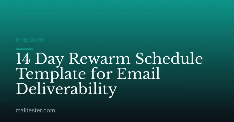 14 Day Rewarm Schedule Template for Email Deliverability