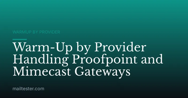 Warm-Up by Provider Handling Proofpoint and Mimecast Gateways