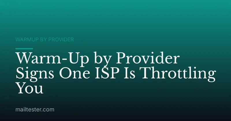 Warm-Up by Provider Signs One ISP Is Throttling You