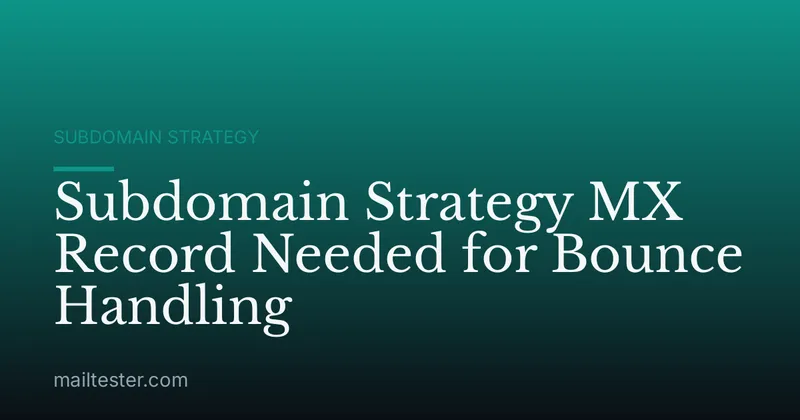 Subdomain Strategy MX Record Needed for Bounce Handling