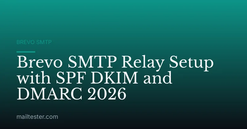 Brevo SMTP Relay Setup with SPF DKIM and DMARC 2026