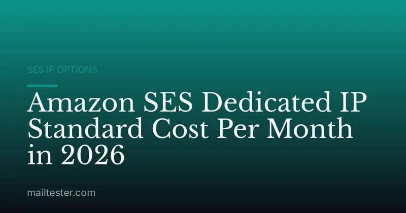 Amazon SES Dedicated IP Standard Cost Per Month in 2026