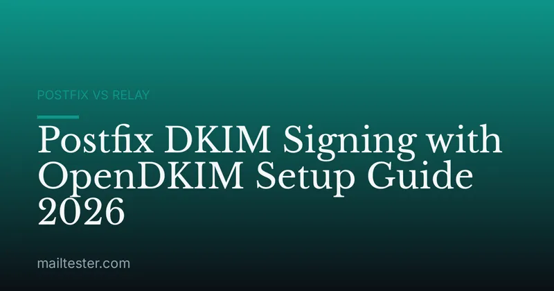 Postfix DKIM Signing with OpenDKIM Setup Guide 2026