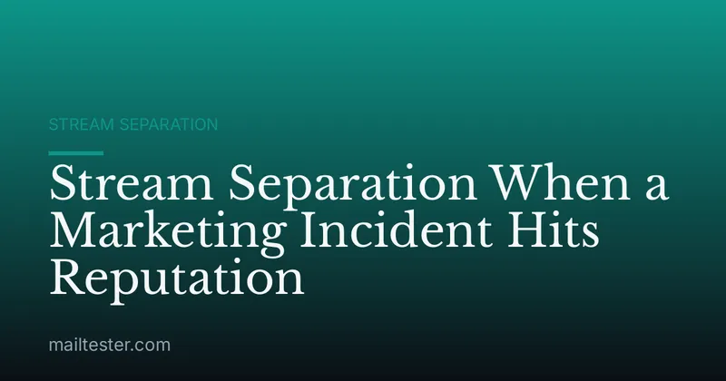 Stream Separation When a Marketing Incident Hits Reputation