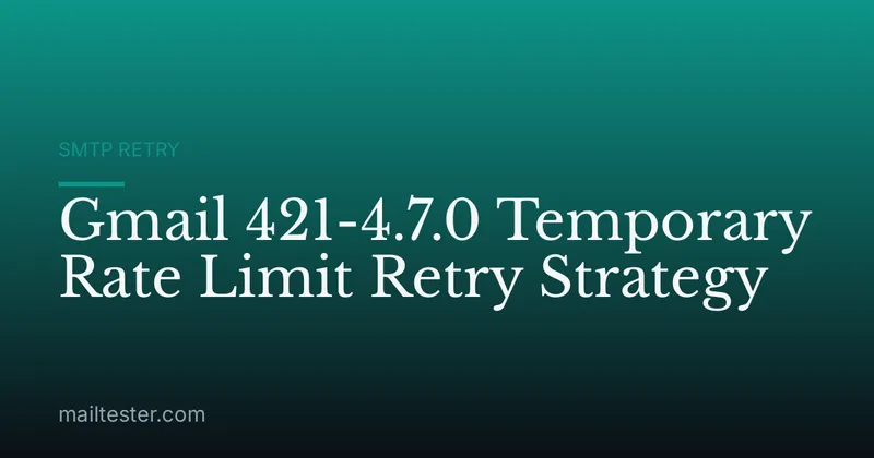 Gmail 421-4.7.0 Temporary Rate Limit Retry Strategy