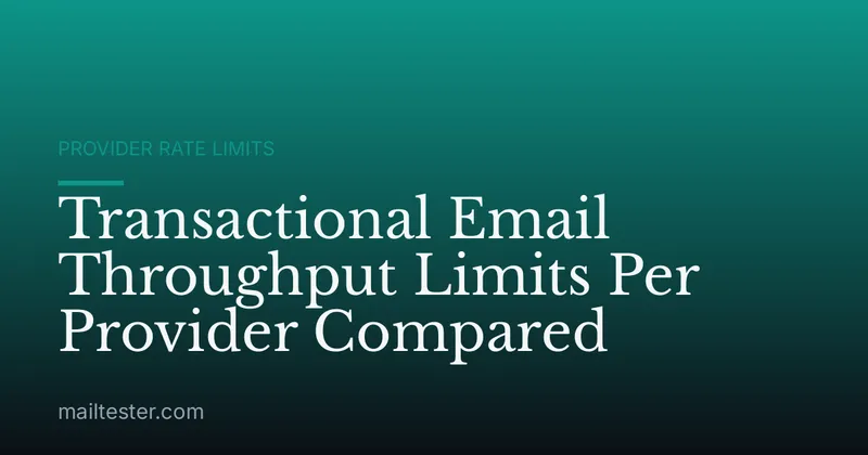 Transactional Email Throughput Limits Per Provider Compared