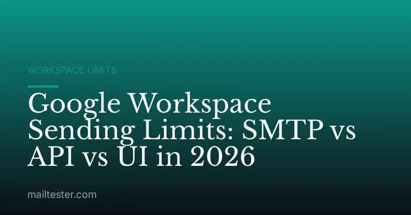Google Workspace Sending Limits: SMTP vs API vs UI in 2026