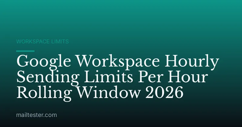 Google Workspace Hourly Sending Limits Per Hour Rolling Window 2026