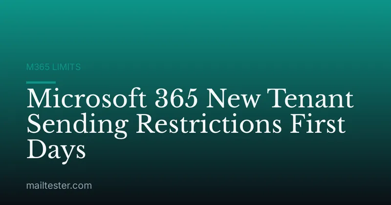 Microsoft 365 New Tenant Sending Restrictions First Days