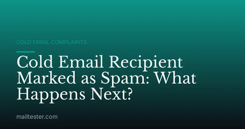 Cold Email Recipient Marked as Spam: What Happens Next?