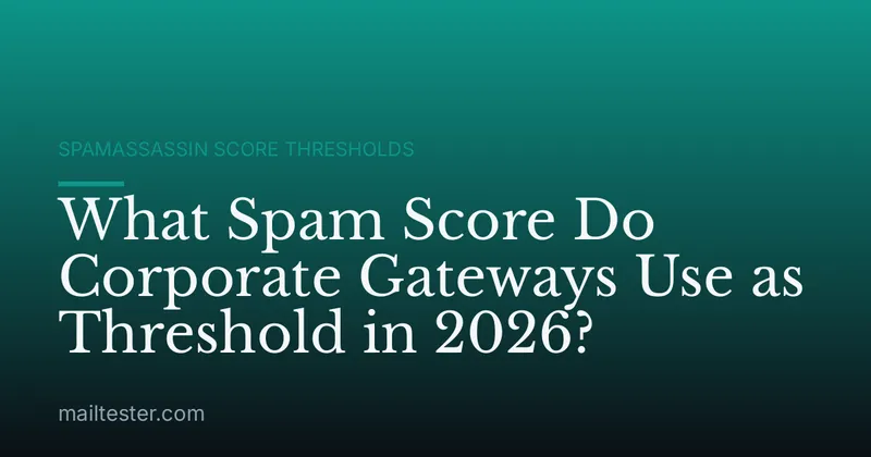 What Spam Score Do Corporate Gateways Use as Threshold in 2026?