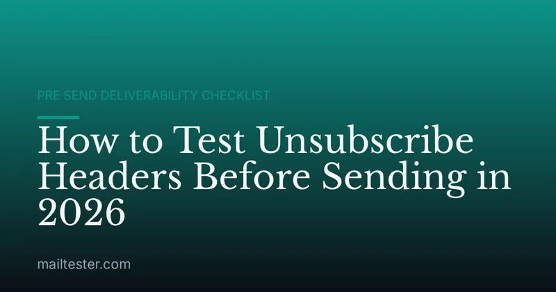 How to Test Unsubscribe Headers Before Sending in 2026