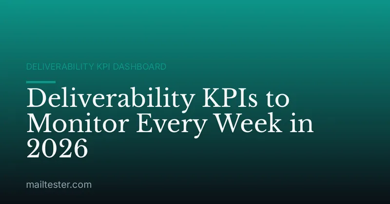 Deliverability KPIs to Monitor Every Week in 2026