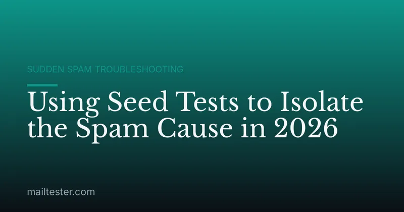 Using Seed Tests to Isolate the Spam Cause in 2026