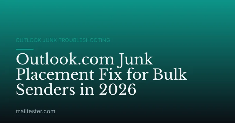 Outlook.com Junk Placement Fix for Bulk Senders in 2026