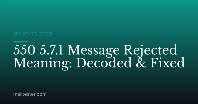 550 5.7.1 Message Rejected Meaning: Decoded & Fixed