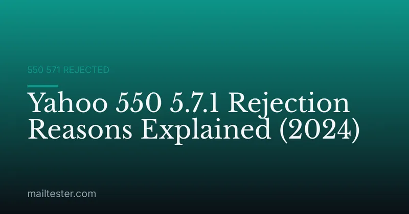 Yahoo 550 5.7.1 Rejection Reasons Explained (2024)