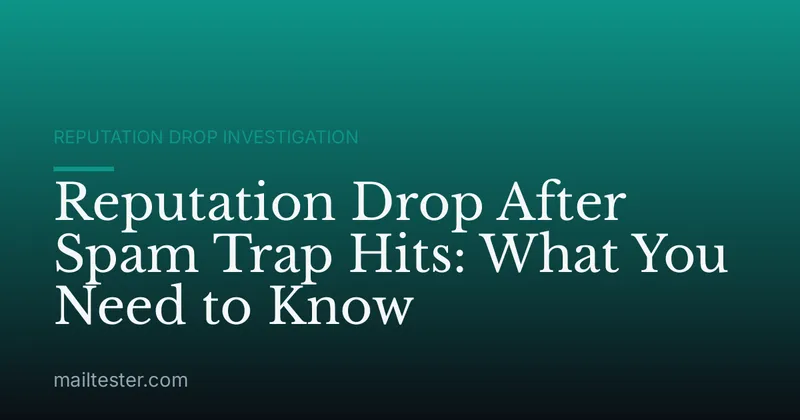 Reputation Drop After Spam Trap Hits: What You Need to Know
