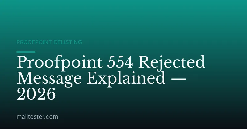 Proofpoint 554 Rejected Message Explained — 2026