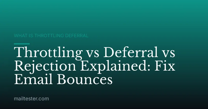 Throttling vs Deferral vs Rejection Explained: Fix Email Bounces