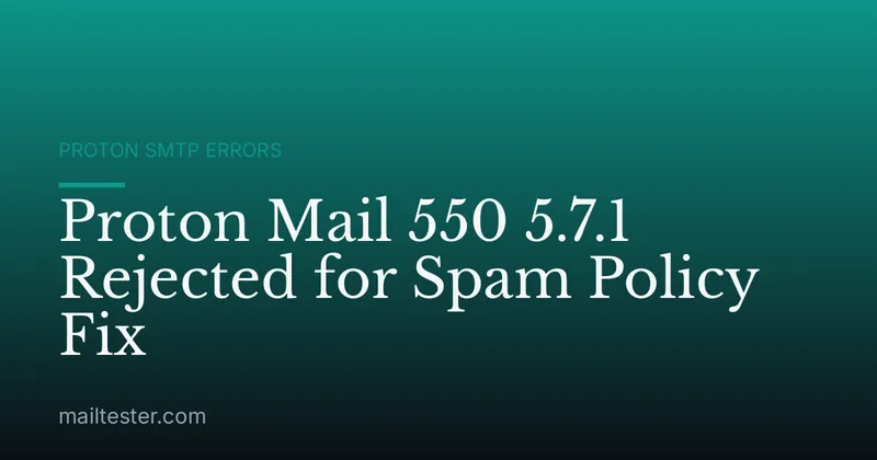 Proton Mail 550 5.7.1 Rejected for Spam Policy Fix