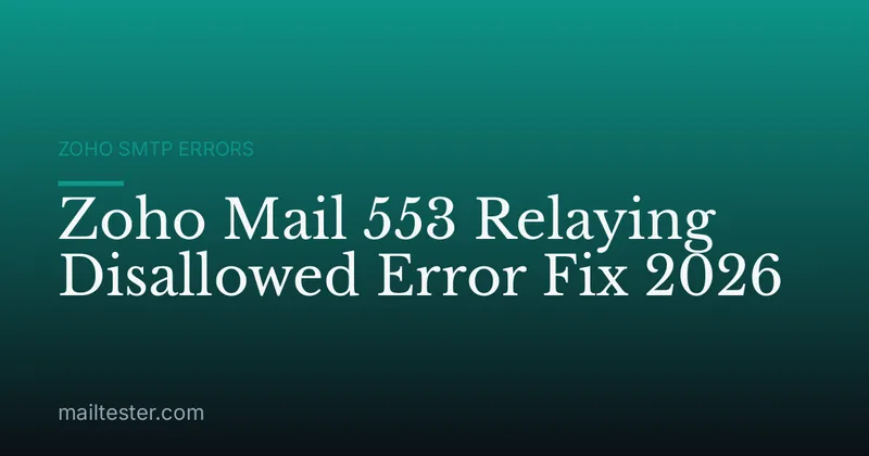 Zoho Mail 553 Relaying Disallowed Error Fix 2026