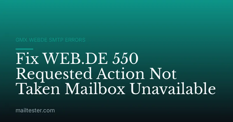 Fix WEB.DE 550 Requested Action Not Taken Mailbox Unavailable