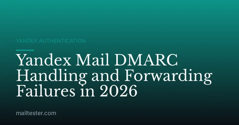 Yandex Mail DMARC Handling and Forwarding Failures in 2026