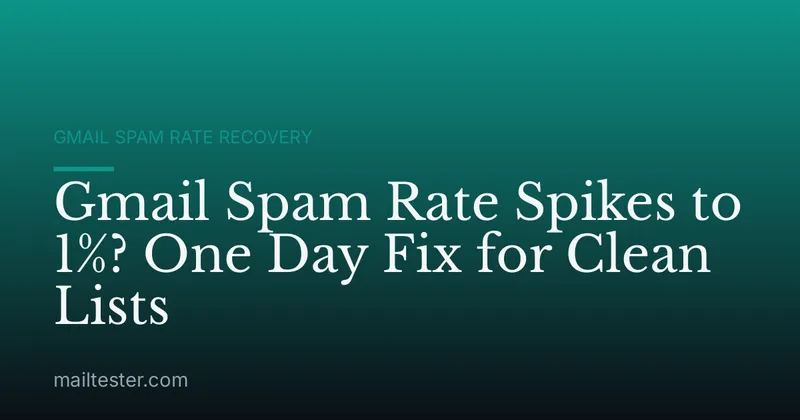 Gmail Spam Rate Spikes to 1%? One Day Fix for Clean Lists
