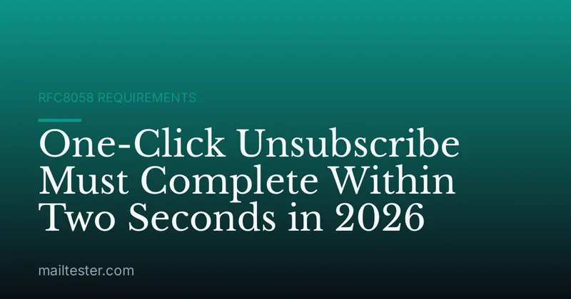 One-Click Unsubscribe Must Complete Within Two Seconds in 2026
