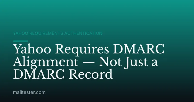 Yahoo Requires DMARC Alignment — Not Just a DMARC Record
