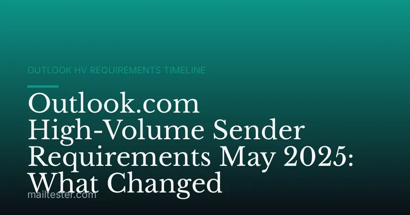 Outlook.com High-Volume Sender Requirements May 2025: What Changed