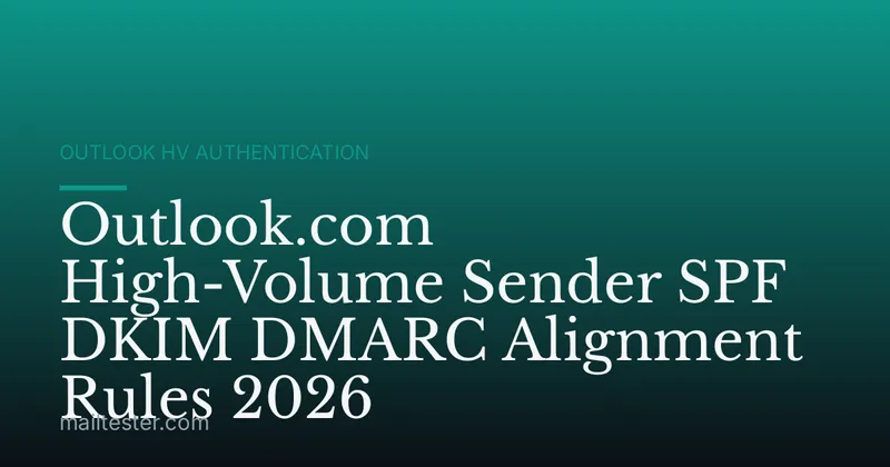 Outlook.com High-Volume Sender SPF DKIM DMARC Alignment Rules 2026