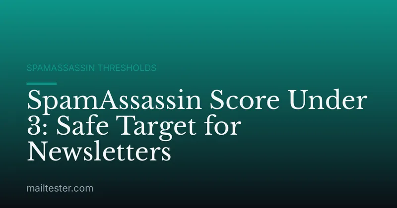 SpamAssassin Score Under 3: Safe Target for Newsletters
