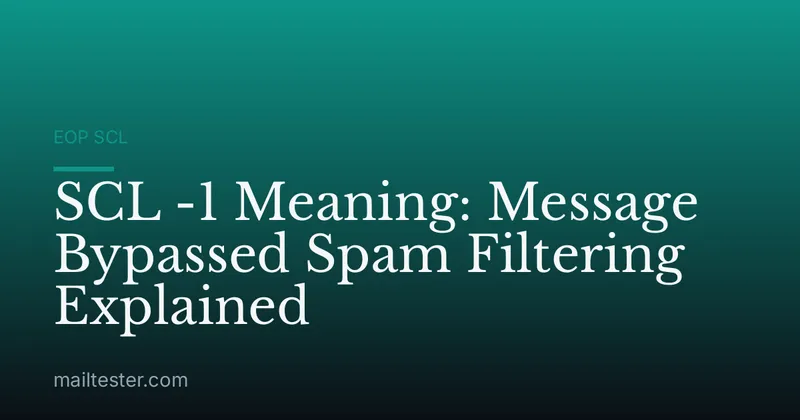 SCL -1 Meaning: Message Bypassed Spam Filtering Explained