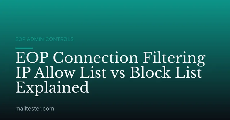 EOP Connection Filtering IP Allow List vs Block List Explained
