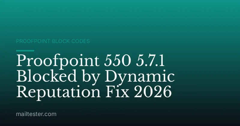 Proofpoint 550 5.7.1 Blocked by Dynamic Reputation Fix 2026