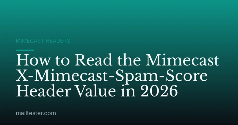 How to Read the Mimecast X-Mimecast-Spam-Score Header Value in 2026
