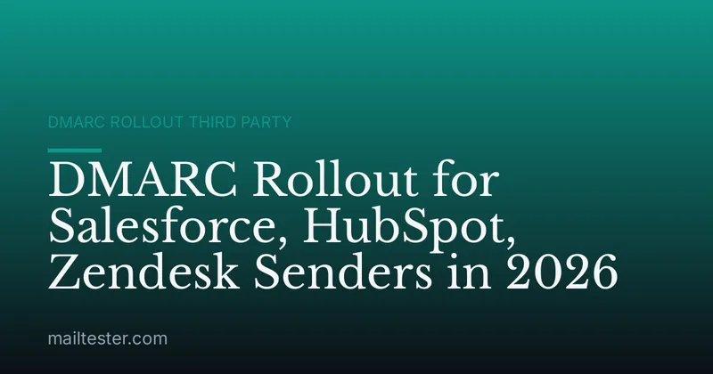 DMARC Rollout for Salesforce, HubSpot, Zendesk Senders in 2026