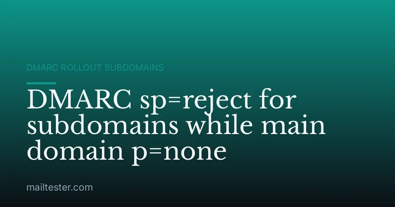 DMARC sp=reject for subdomains while main domain p=none