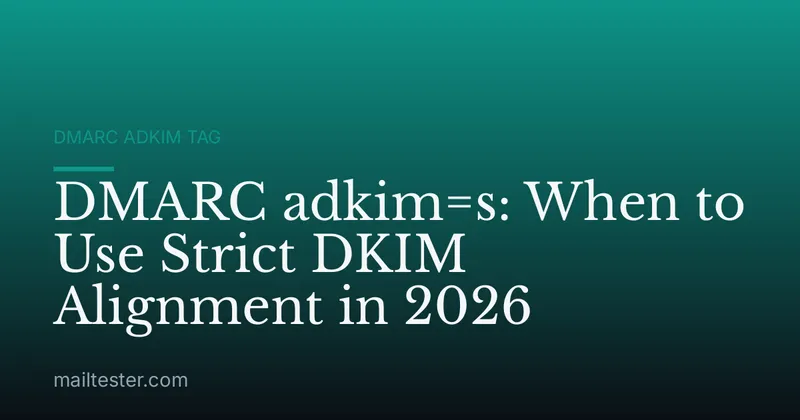DMARC adkim=s: When to Use Strict DKIM Alignment in 2026