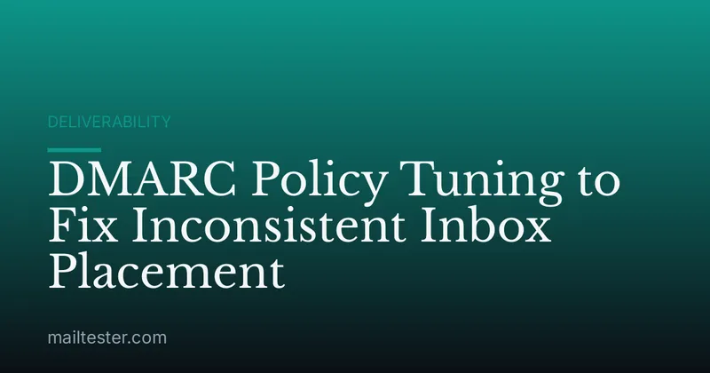 DMARC Policy Tuning to Fix Inconsistent Inbox Placement