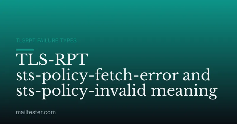 TLS-RPT sts-policy-fetch-error and sts-policy-invalid meaning