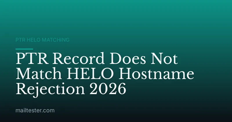 PTR Record Does Not Match HELO Hostname Rejection 2026