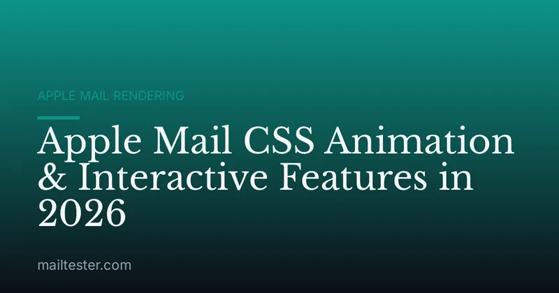 Apple Mail CSS Animation & Interactive Features in 2026