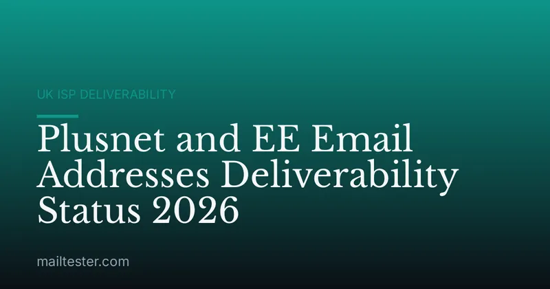 Plusnet and EE Email Addresses Deliverability Status 2026