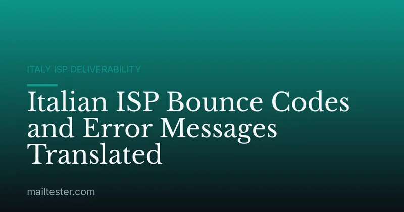 Italian ISP Bounce Codes and Error Messages Translated