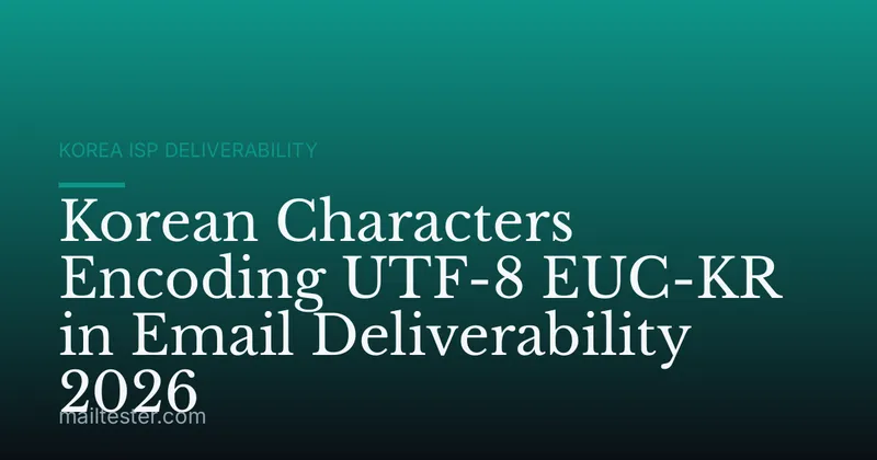 Korean Characters Encoding UTF-8 EUC-KR in Email Deliverability 2026
