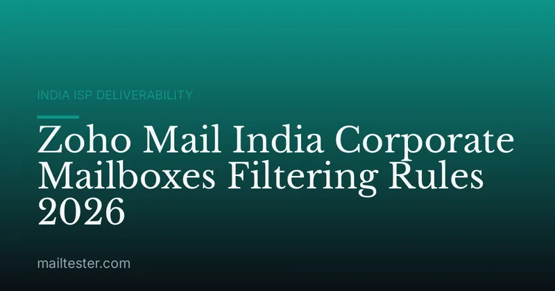Zoho Mail India Corporate Mailboxes Filtering Rules 2026